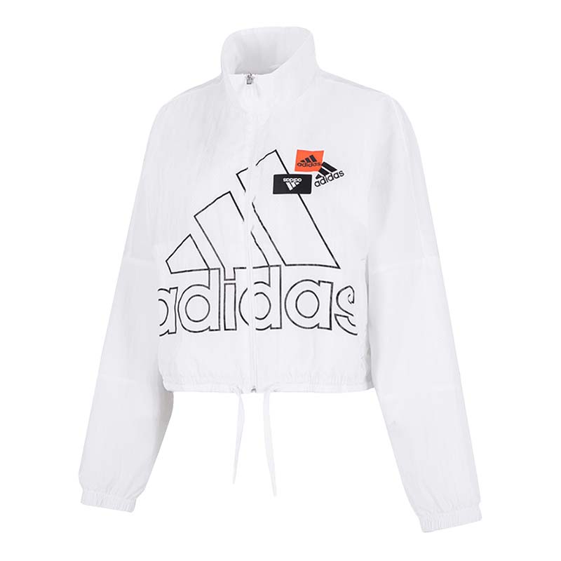 Adidas阿迪达斯夹克女装大logo运动服宽松立领外套HM5289